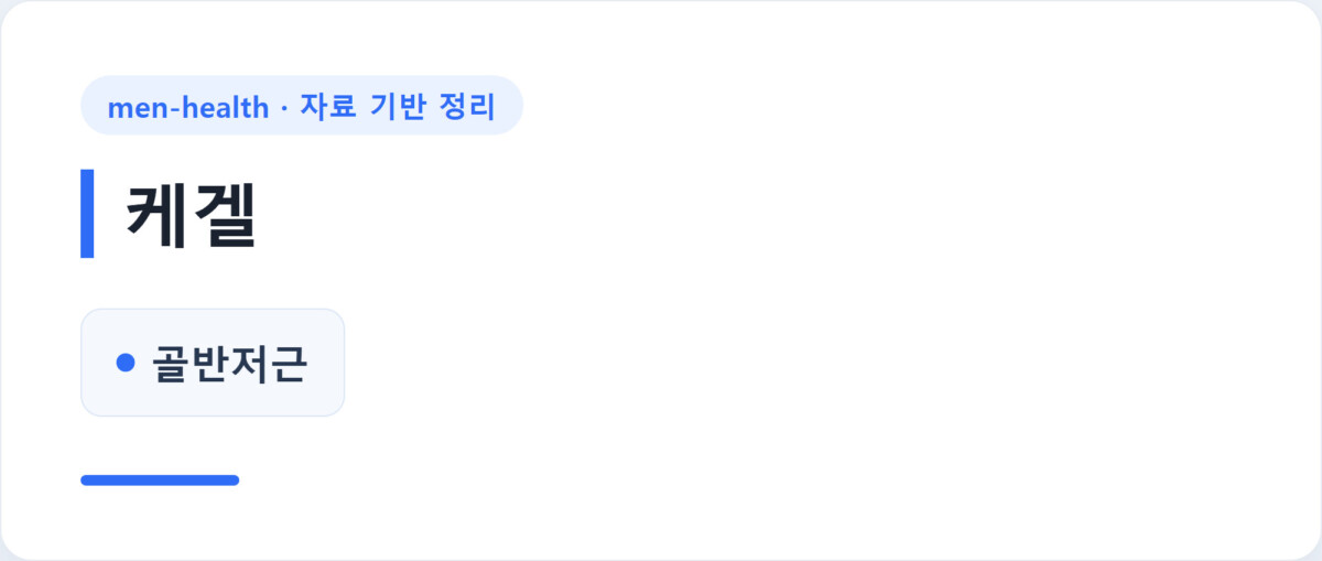 골반저근(케겔) 운동을 안내하는 제목 카드 — 남성 야간뇨·배뇨 조절 보조 운동